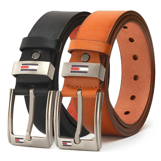 High Quality Men Belt Alloy Square Buckle Male PU Leather Belt Men