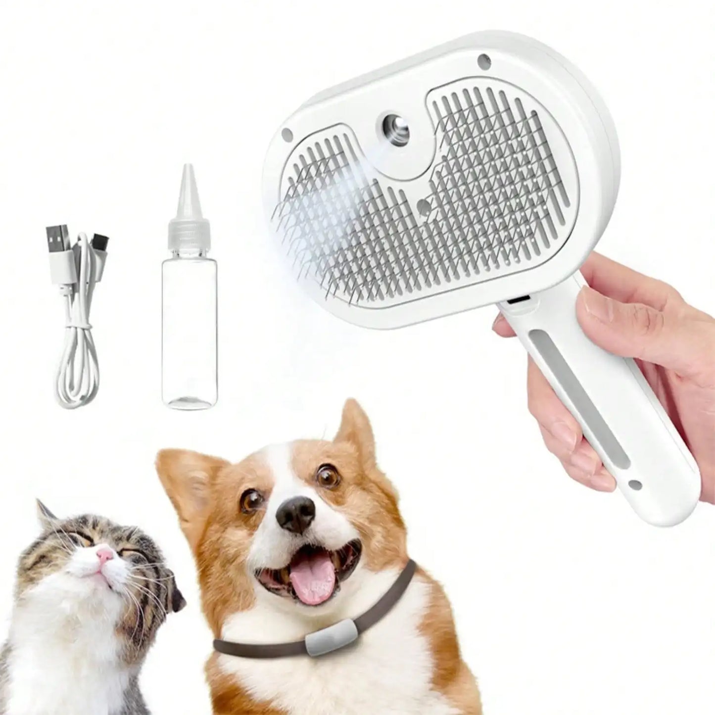 Cat Steam Brush, Spray Cat Brush, Pet Spray Hair Removal Comb for Shedding and Grooming,