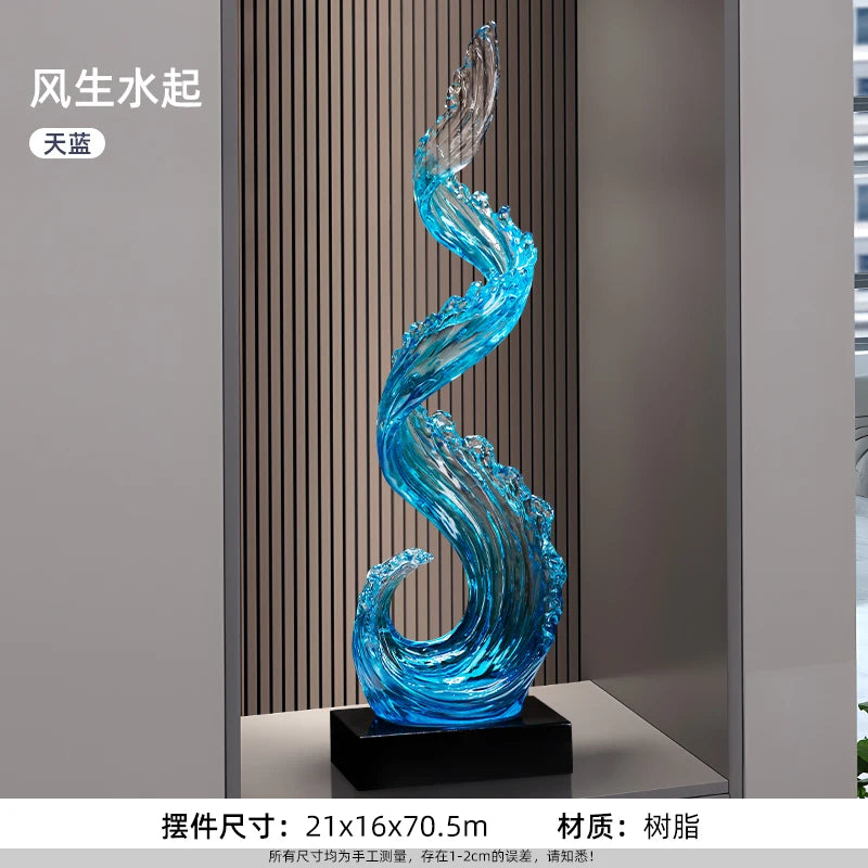 Home Decor Wind and Water Rising   Sculpture Luxury Living Room Entrance