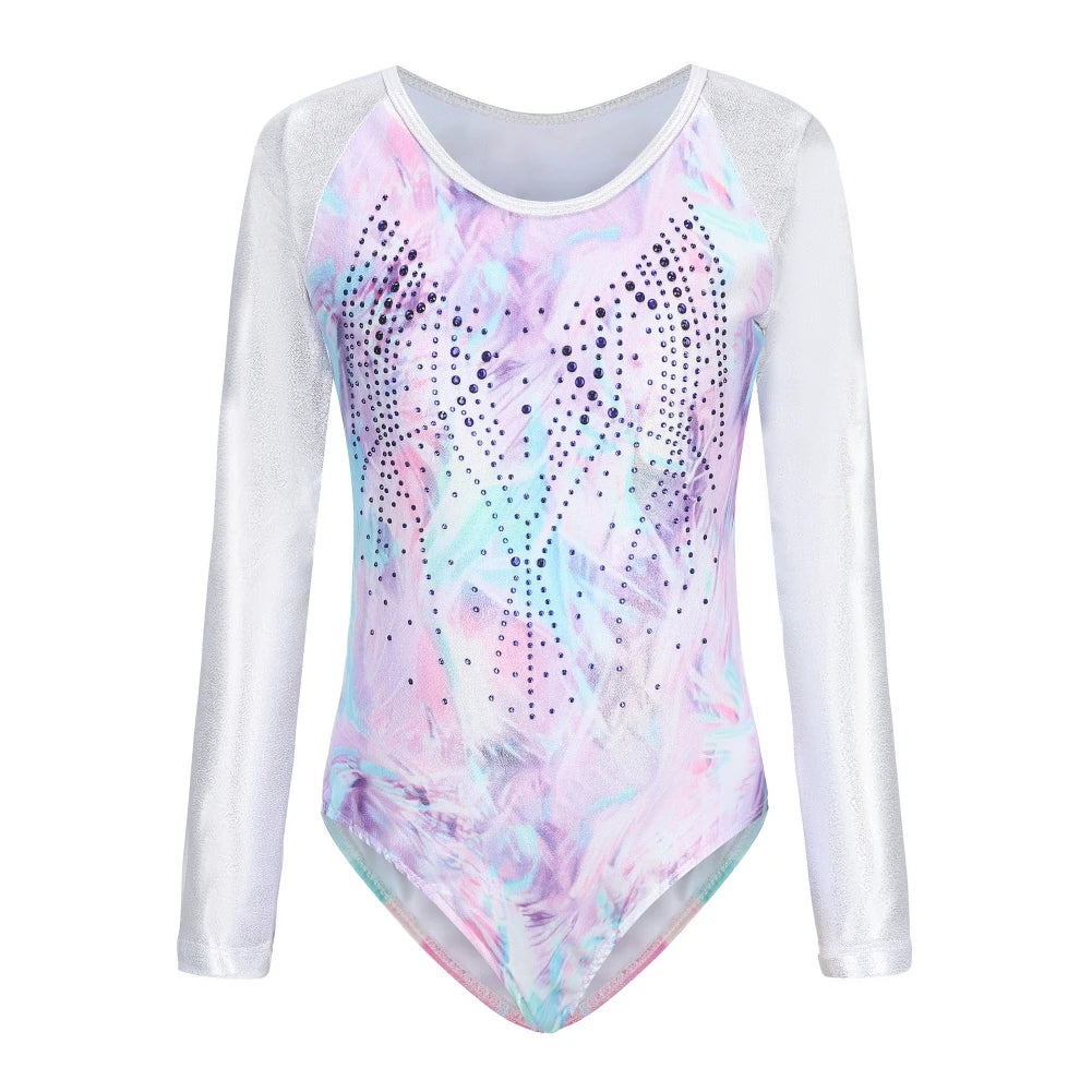 Girls' Rainbow Gradient Color Ballet Leotard