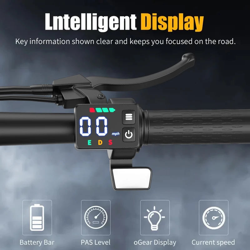 Folding electric scooter with trunk, 500W motor (peak 650W), 48V15AH, 20MPH, 24-32mile range,