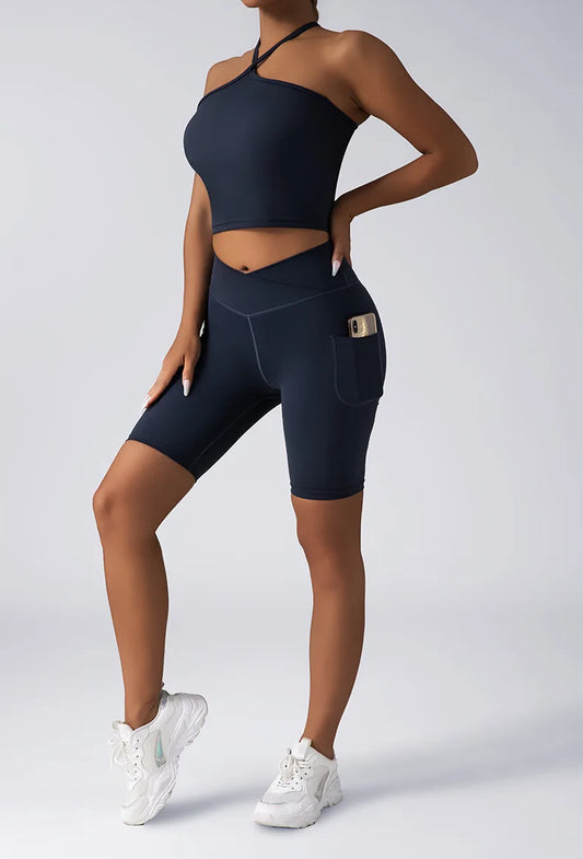US Local Women's Seamless Solid Color Yoga Set 2 Piece