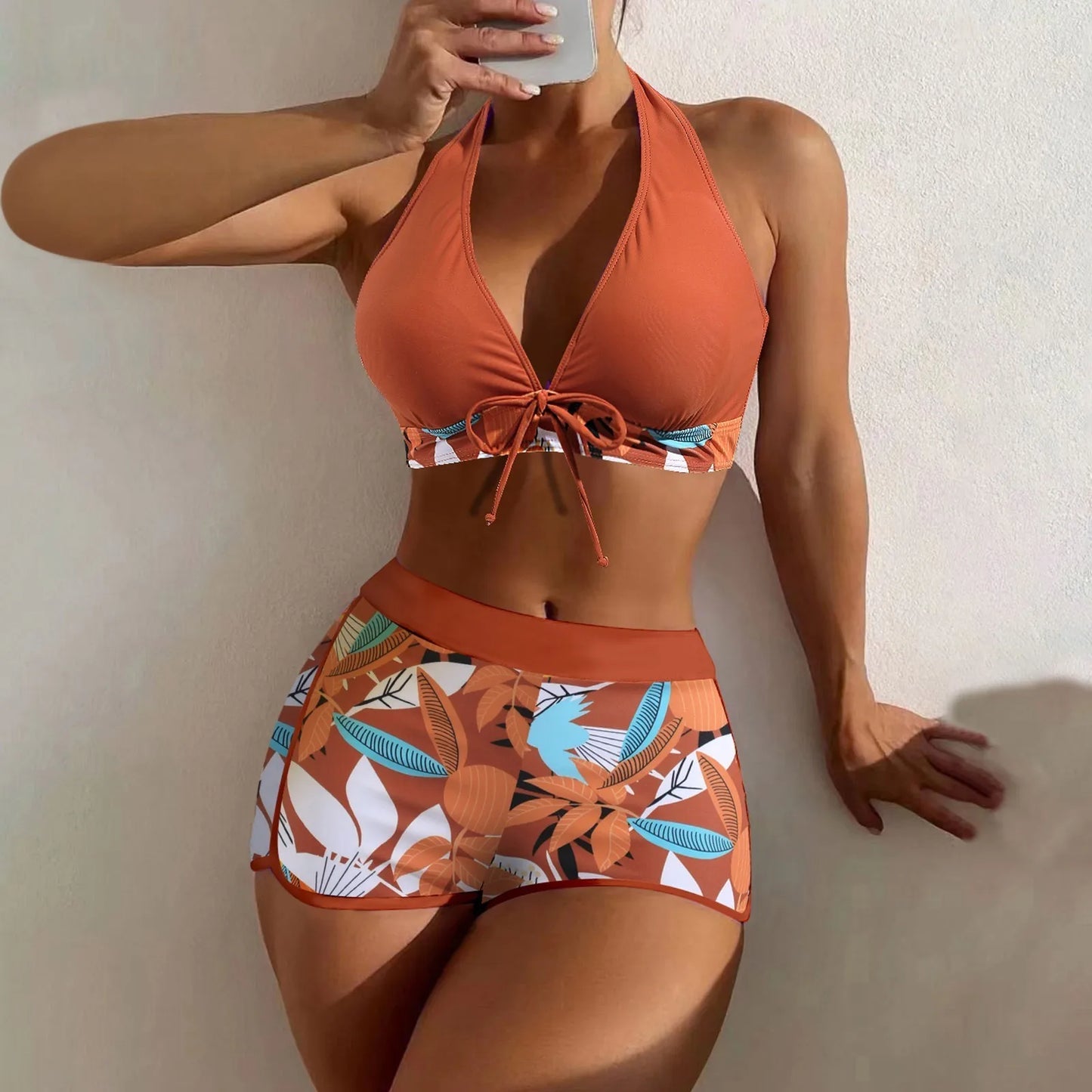Shorts Bikinis Set  High Waist Swimsuit Women S