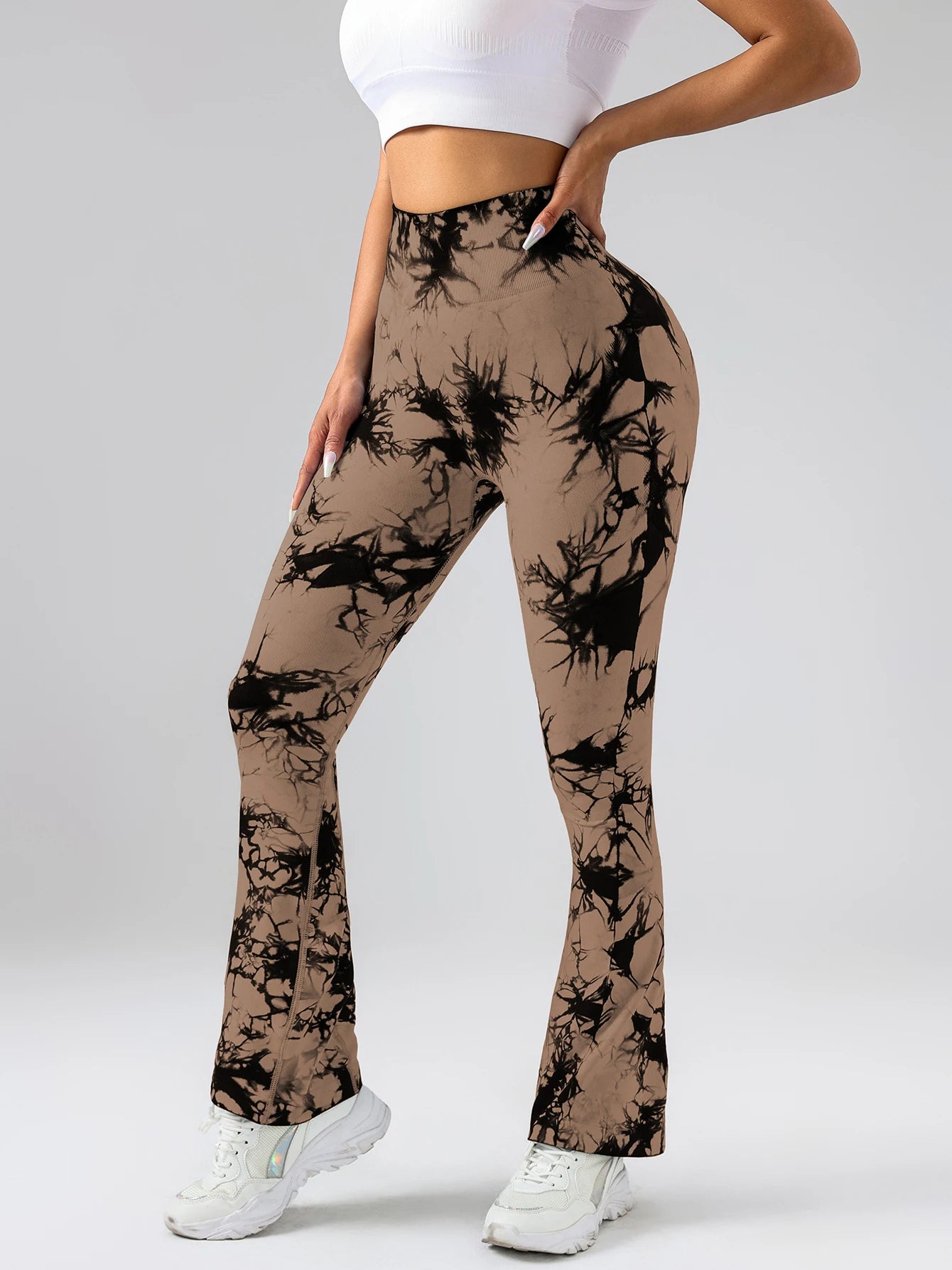 4 Pack US Local Women's Tie-dye flared yoga pants,