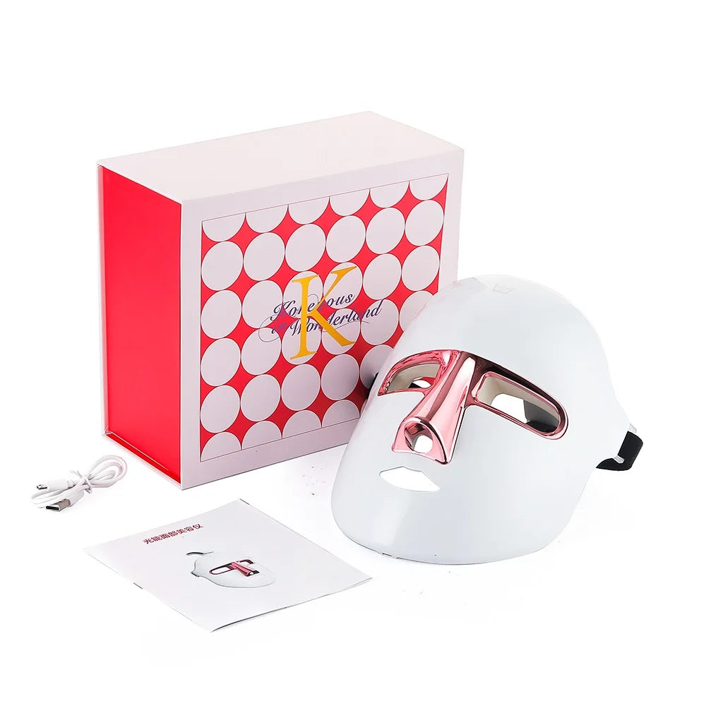 Wireless LED Facial Mask 7 Colors Light Photon Therapy Face Beauty Mask