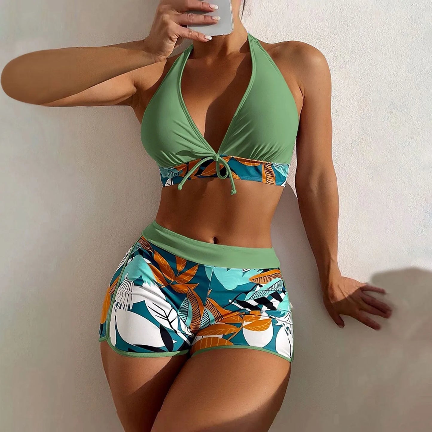 Shorts Bikinis Set  High Waist Swimsuit Women S