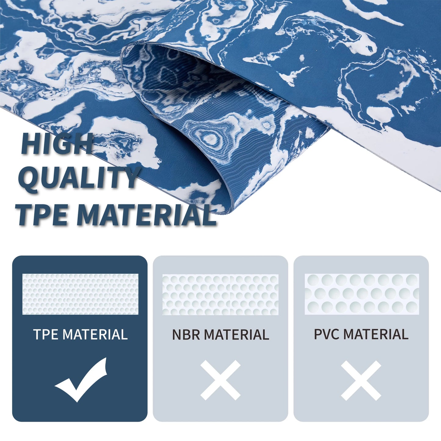 Exercise Yoga Mat Print with Non-Slip Design,
