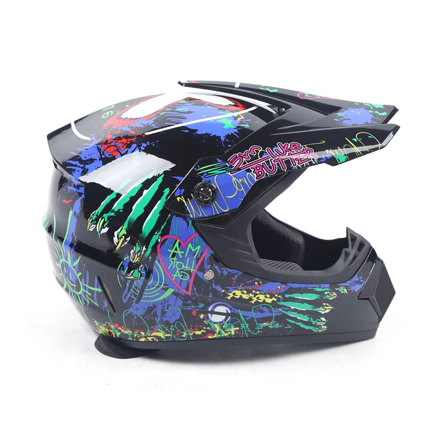 L Size Motorcycle Helmet Set DOT Standard Adult Full Face Helmet with Goggle & Gloves
