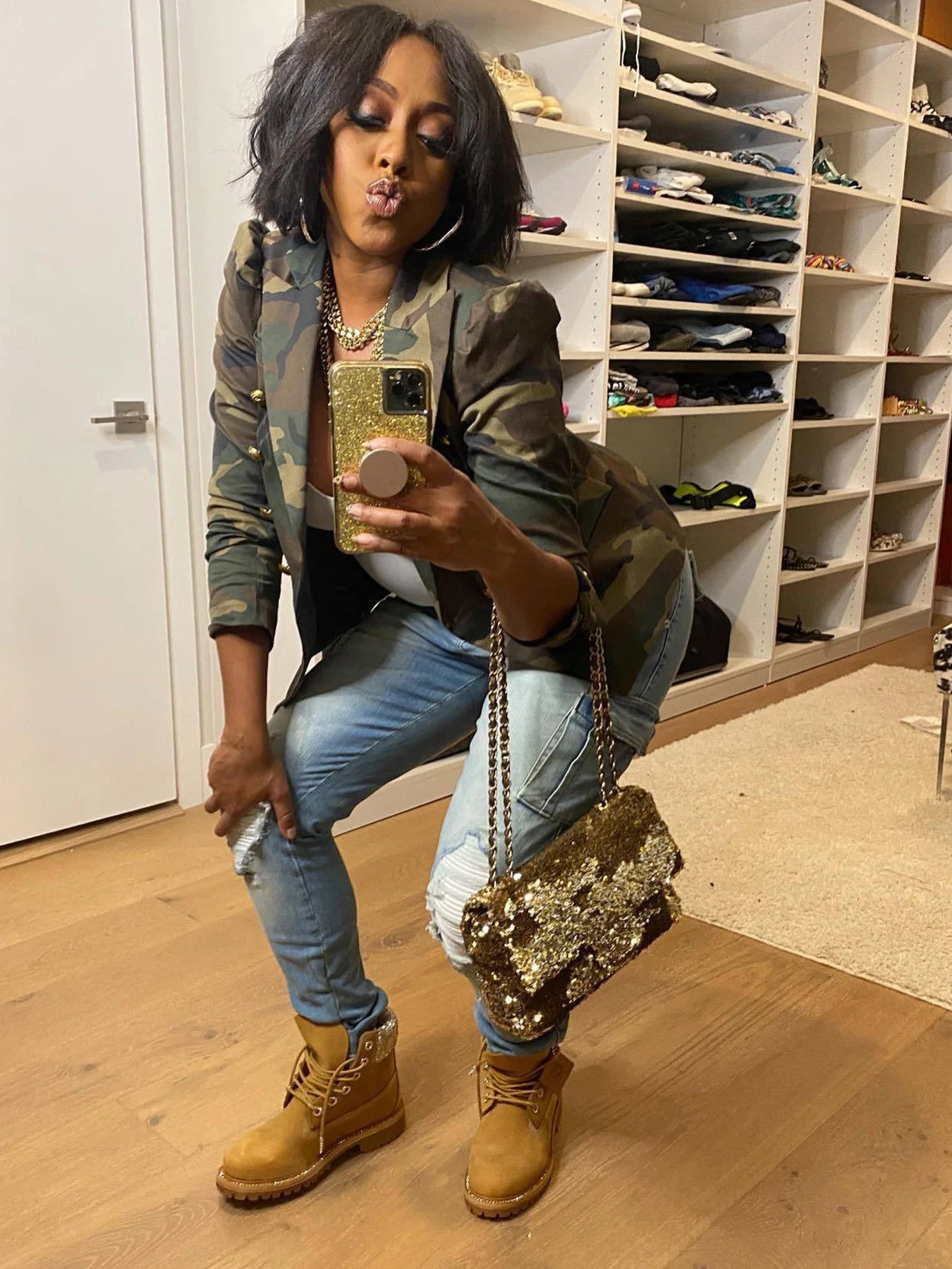 Camouflage Printed Double Breasted Jacket, Casual Long Sleeved Lapel Open Top