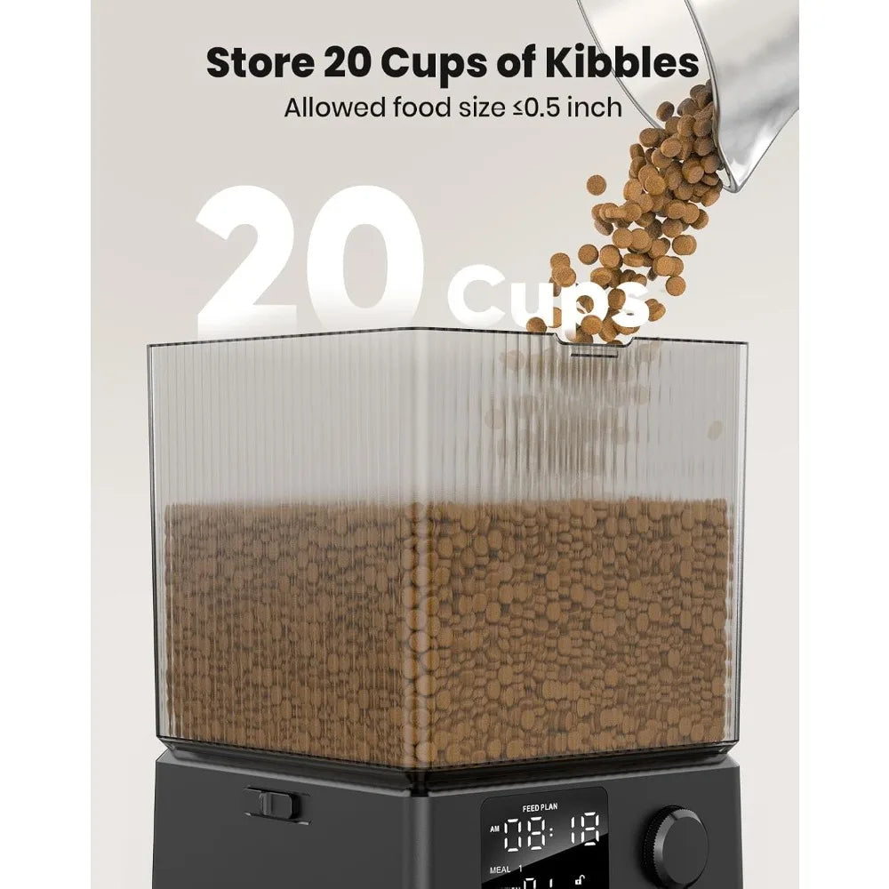Automatic Cat Feeder for 2 Cats, 2   for Small Pets Indoor, Timed Cat Feeder for Dry Food