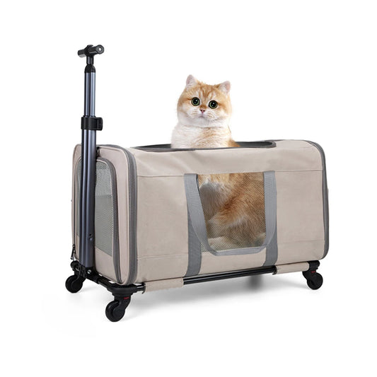 Cat trolley for 2 cats – Cat transport box large with wheels for 2 animals