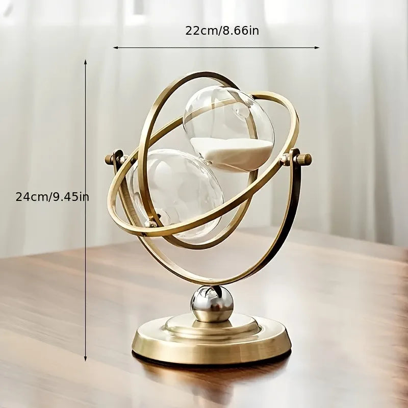 Vintage Hourglass 30 Minute Sand Clock Timer:720° Rotating Antique Design,  30 Minute Glass Sandglass for Office Desk