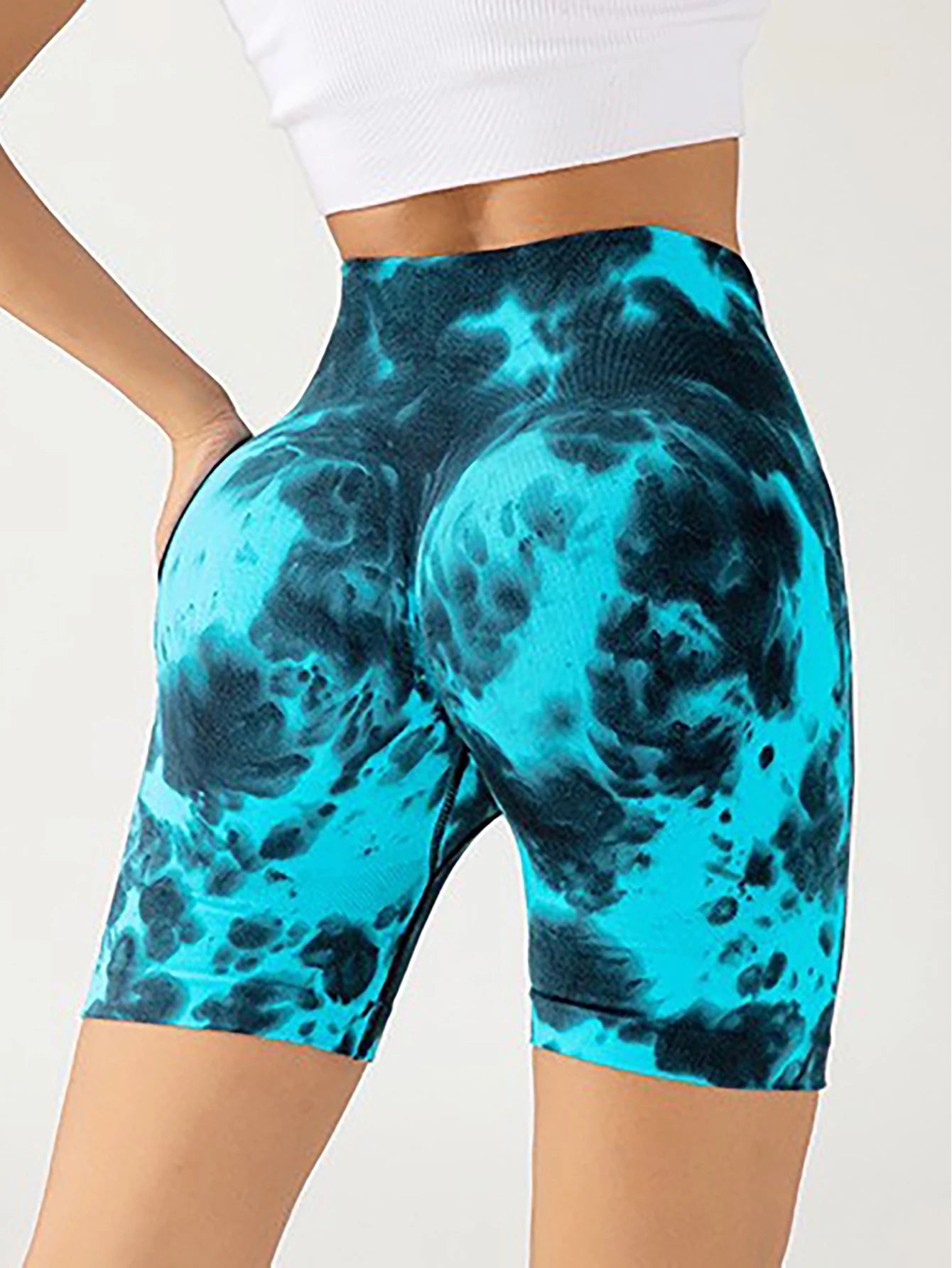 3 Pack Us Local Women's Tie-Dye Spring Summer Fitness Yoga Gym Shorts,