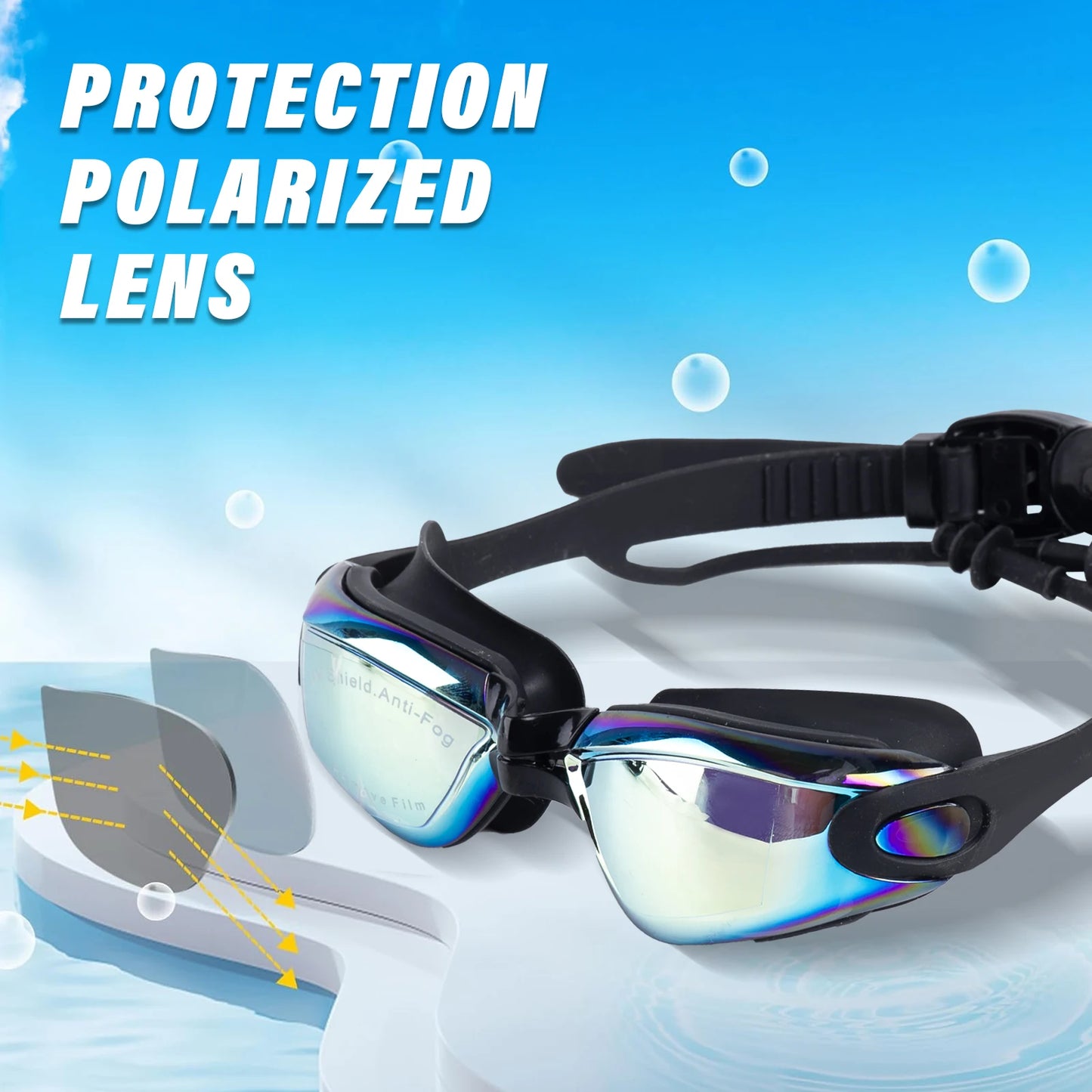 4pcs Professional Swimming Goggles   Adjustable Strap & Nose Bridge,