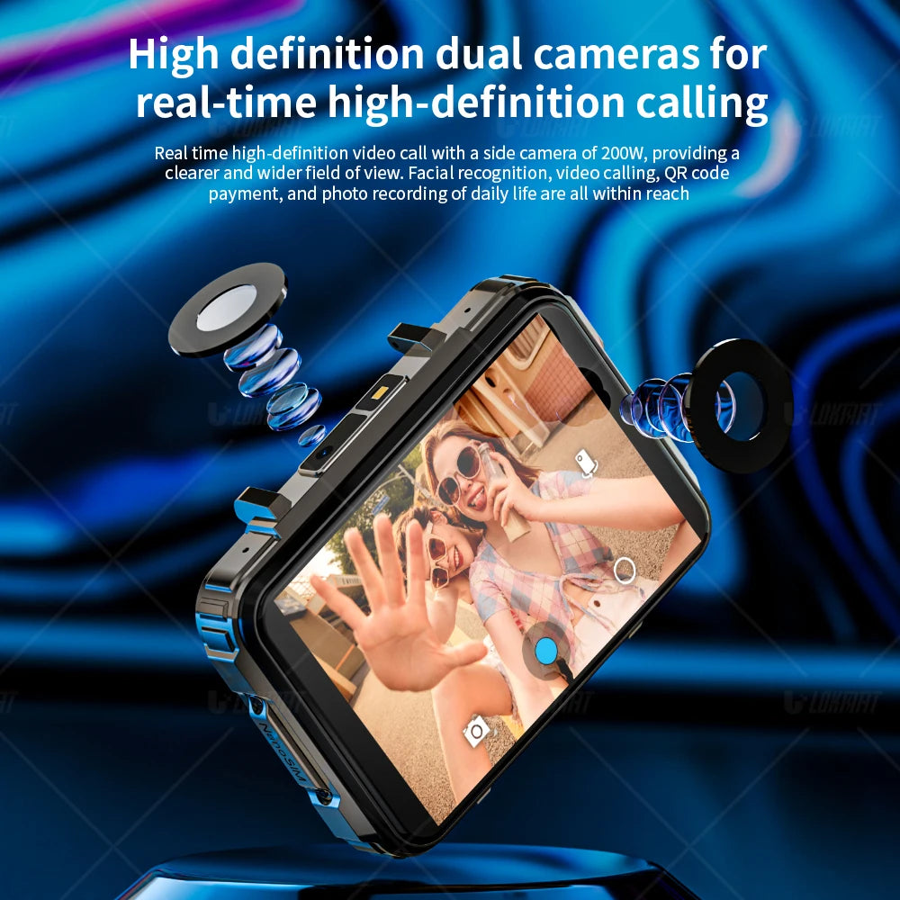 Android Watch Phone Square Big Screen Wifi 4G Calls Smartwatches Dual Camera,   Flashlight Gaming Watch