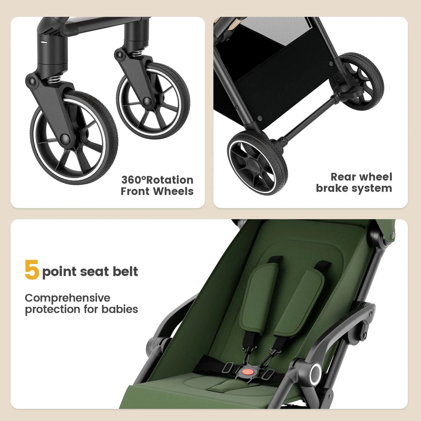 Seat With Folding Cart High quality newborn Lightweight baby car light strollers