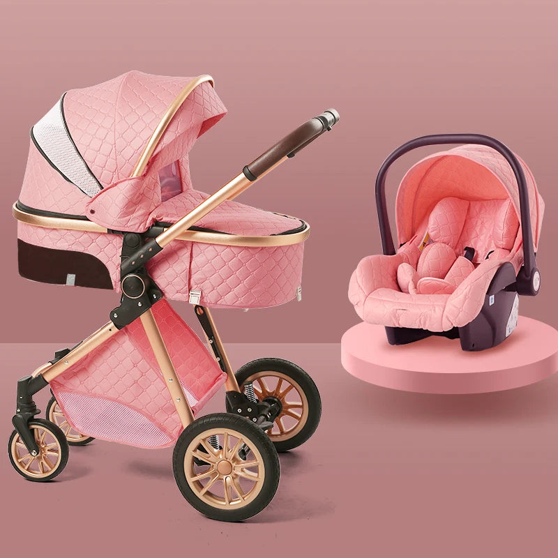 Luxury Baby Stroller 3 in 1 High Landscape Baby Cart Model BWSV9A